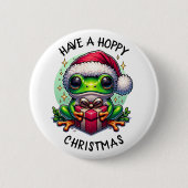 Hoppe Weihnachten | Froschpuppe Button (Vorderseite)