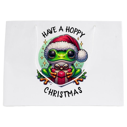 Hoppe Weihnachten | Froschpuppe Große Geschenktüte (Vorderseite)
