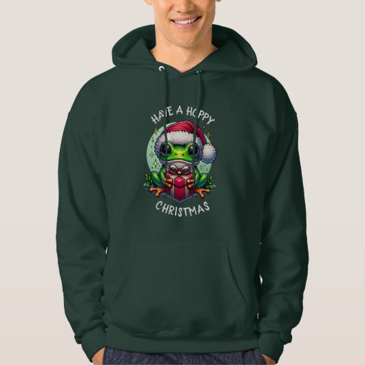 Hoppe Weihnachten | Froschpuppe Hoodie (Vorderseite)