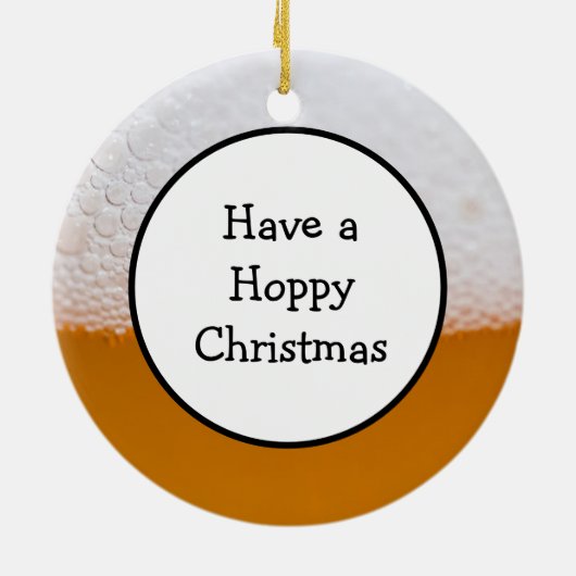 Hoppe Weihnachts-Bier Keramik Ornament (Hinten)