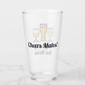 Hopped Up Beer Review: Cheers Mates! Pint Glass Glas (Rückseite)