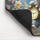 Hoppeln mit einem Wecker Mousepad (Ecke)