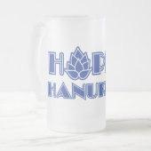 hoppen Hanukkah Mattglas Bierglas (Vorderseite Links)