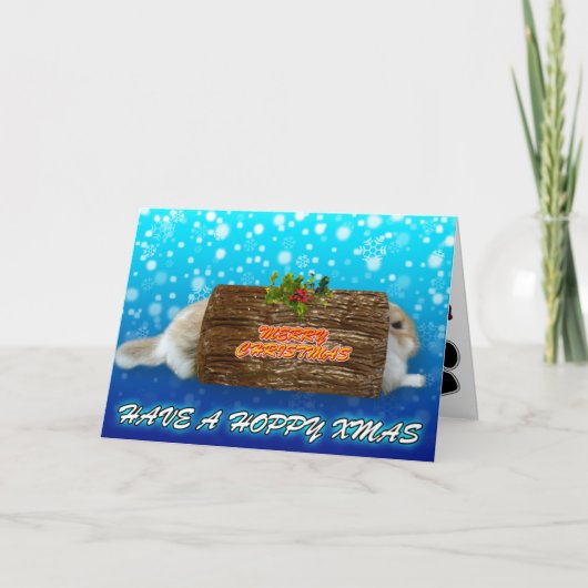 Hoppen Sie Weihnachten - Rabbit Weihnachtskarte (Vorderseite)