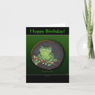 HOPPENS GEbURTSTAG Frosch Grußkarte Karte