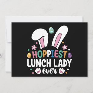 Hoppiest Lunch Lady School Ostern Bunny Eggs Einladung