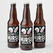 Hoppiest Nurse Ever Osterfest Bunny Eggs Bierflaschenetikett (Flaschen)