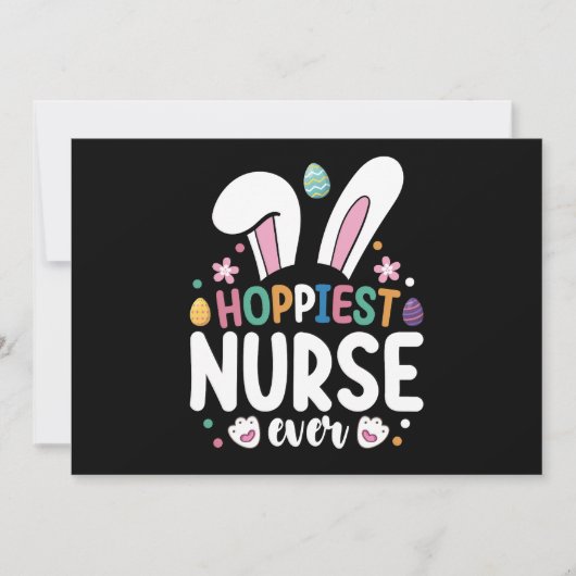 Hoppiest Nurse Ever Osterfest Bunny Eggs Einladung (Vorderseite)