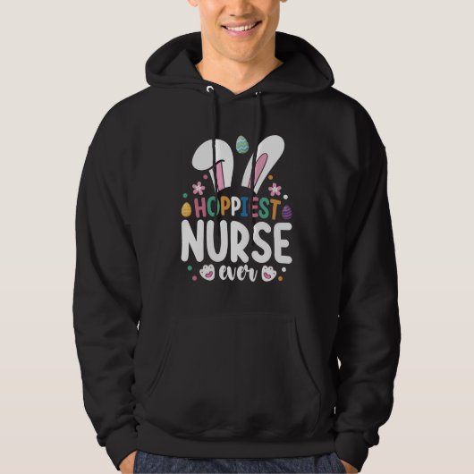 Hoppiest Nurse Ever Osterfest Bunny Eggs Hoodie (Vorderseite)