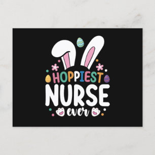 Hoppiest Nurse Ever Osterfest Bunny Eggs Postkarte