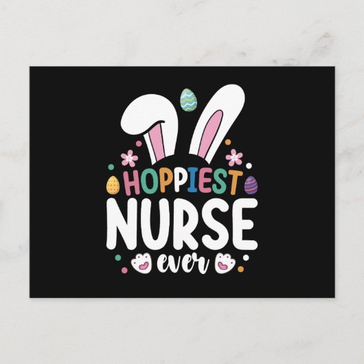 Hoppiest Nurse Ever Osterfest Bunny Eggs Postkarte (Vorderseite)