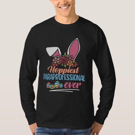 Hoppiest Paraprofessional Ever Bunny Ear Red Plaid T-Shirt (Vorderseite)