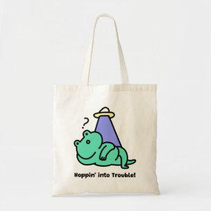 Hoppin in Schwierigkeiten! Funny Frog Tragetasche