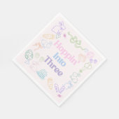 Hoppin’ Into Three Birthday Napkins – Bunny 3rd Bi Serviette (Ecke)