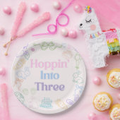 Hoppin’ Into Three Birthday plates– Bunny 3rd  Pappteller (Party)