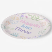 Hoppin’ Into Three Birthday plates– Bunny 3rd  Pappteller (Schrägansicht)