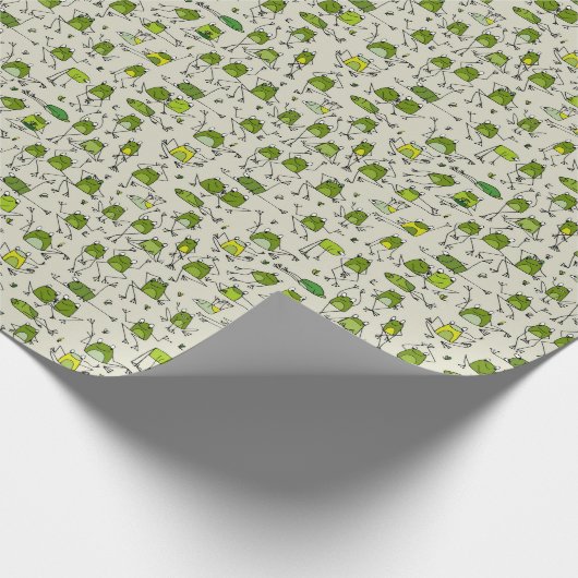 Hoppin-Stick-Ribbit von Grooviden Green Frogs Geschenkpapier (Ecke)