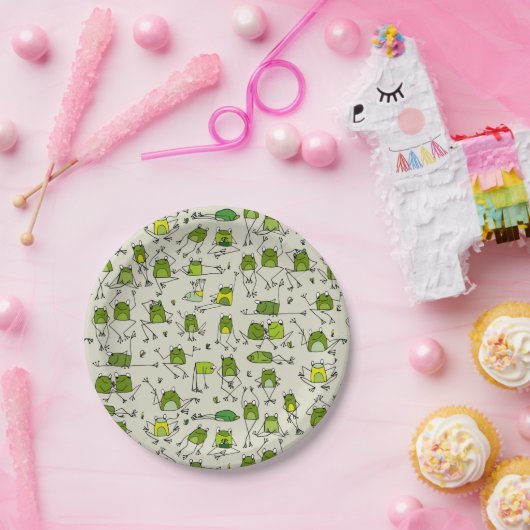Hoppin-Stick-Ribbit von Grooviden Green Frogs Pappteller (Party)