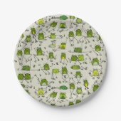Hoppin-Stick-Ribbit von Grooviden Green Frogs Pappteller (Vorderseite)