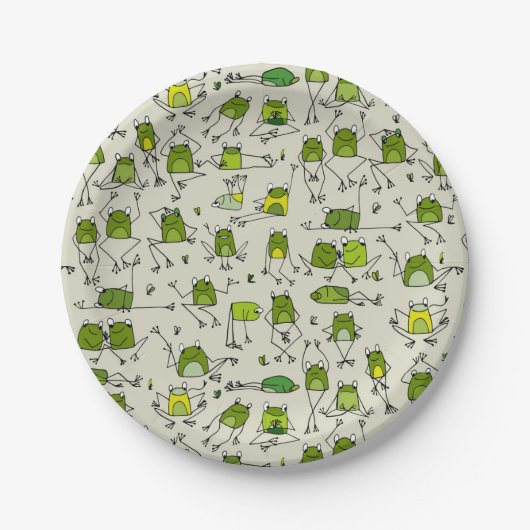 Hoppin-Stick-Ribbit von Grooviden Green Frogs Pappteller (Vorderseite)
