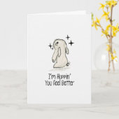 Hoppin’ You Feel Better Bunny Get Well Card Karte (Gelbe Blume)