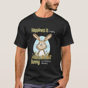 Hoppiness Ist Ein Fluffiges Kaninchen Auf Einem Fe T-Shirt