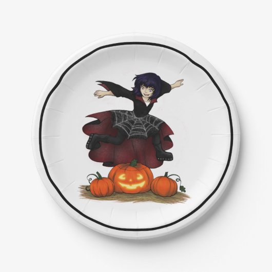 Hopping Hazel Halloween Pappteller (Vorderseite)