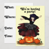 Hopping Hazel Halloween-Party Einladung (Vorne/Hinten)