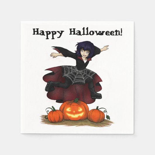 Hopping Hazel Halloween-Party Napkins Serviette (Vorderseite)