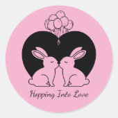 Hopping Into Love - Cute Valentine Bunnies Sticker (Vorderseite)