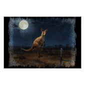Hopping Kangaroo & Vollmond Poster (Vorderseite)