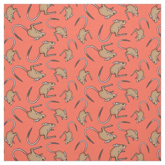 Hopping Maus orange braunes Gewebe Stoff (Muster)