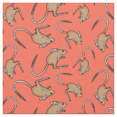 Hopping Maus orange braunes Gewebe Stoff (Nahaufnahme)