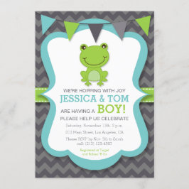 Hopping mit Joy Frog Boy Baby Shower Einladung