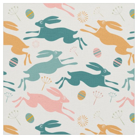 Hopping Ostersonniges Muster Stoff (Nahaufnahme)