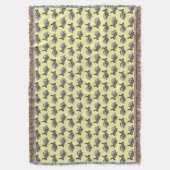 Hopping Rabbit Frenzy Wurfdecke (Hellgelb) Decke (Vorderseite Vertikal)
