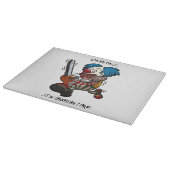 Hopping Time! Chainsaw Clown Halloween Cartoon Schneidebrett (Ecke)