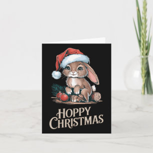 Hopping Weihnachten Niedlich Bunny Weihnachtsmannm Karte