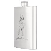 Hopping Wildes Kaninchen / Personalisierter Name Flachmann (Links)