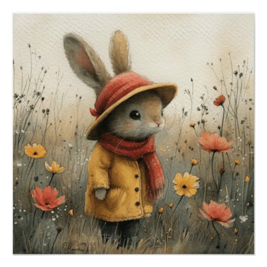 Hoppity Harmony: Ein bisschen Whimsy Bunny Poster (Vorderseite)