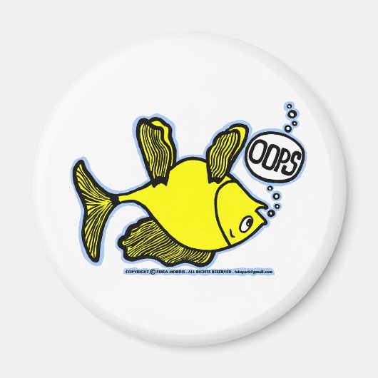 HOPPLA! Auf Side Down Fish! lustiges MAGNET (Vorne)