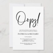 Hoppla Einfache Chic Hochzeit Verschoben Ankündigu Einladung (Vorderseite)