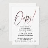 Hoppla! Funny Delayed Wedding Announcement Einladung (Vorne/Hinten)