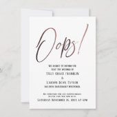 Hoppla! Funny Delayed Wedding Announcement Einladung (Vorderseite)