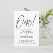 Hoppla! Funny Delayed Wedding Simple Card Einladung (Stehend Vorderseite)