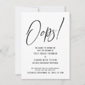 Hoppla! Funny Delayed Wedding Simple Card Einladung (Vorderseite)