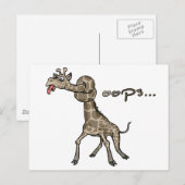Hoppla... Giraffe Postkarte (Vorne/Hinten)