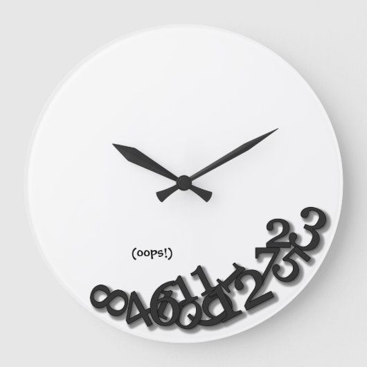 Hoppla! (Nach dem Erdbeben) Große Wanduhr (Vorderseite)