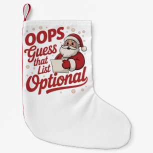 Hoppla, rate mal, diese Liste ist optional, lustig Kleiner Weihnachtsstrumpf