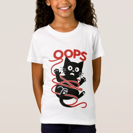 Hoppla! Tangled Cat Graphic T-Shirt (Vorderseite)
